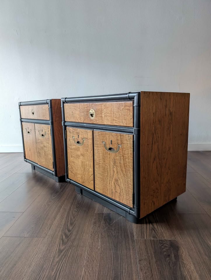 Pair of MCM Walnut Nightstands by Drexel
