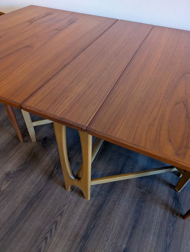 MCM Scandinavian Teak Drop-Leaf Dining Table by Bendt Winge