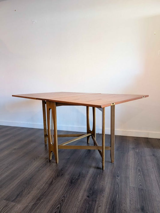 MCM Scandinavian Teak Drop-Leaf Dining Table by Bendt Winge