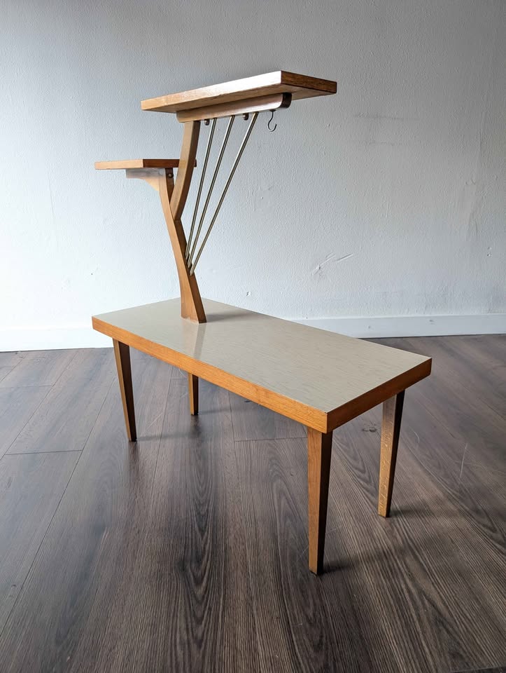 Rare MCM Scandinavian 3 Tiered Plant Table