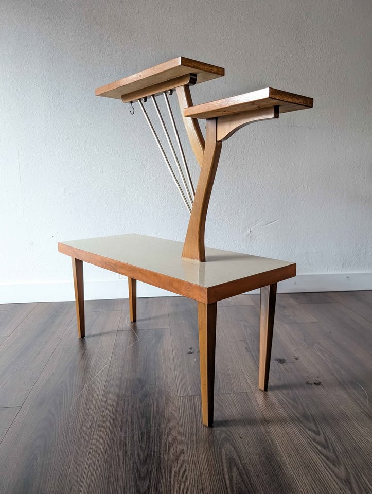 Rare MCM Scandinavian 3 Tiered Plant Table