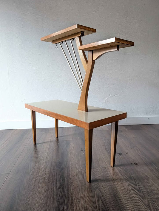 Rare MCM Scandinavian 3 Tiered Plant Table