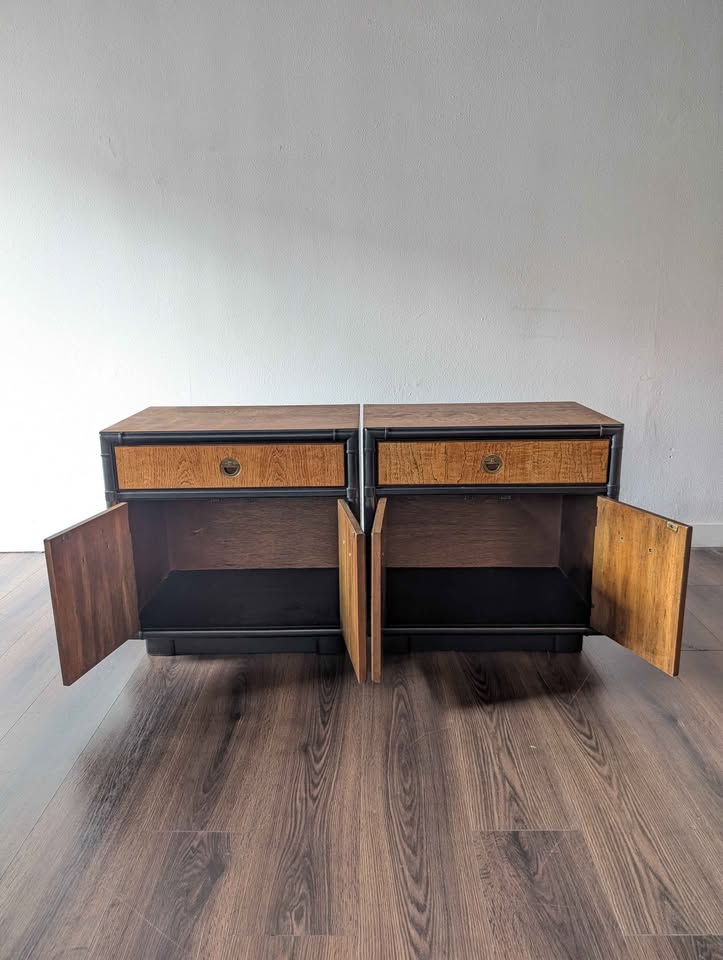 Pair of MCM Walnut Nightstands by Drexel