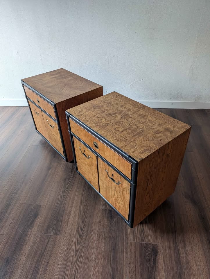 Pair of MCM Walnut Nightstands by Drexel