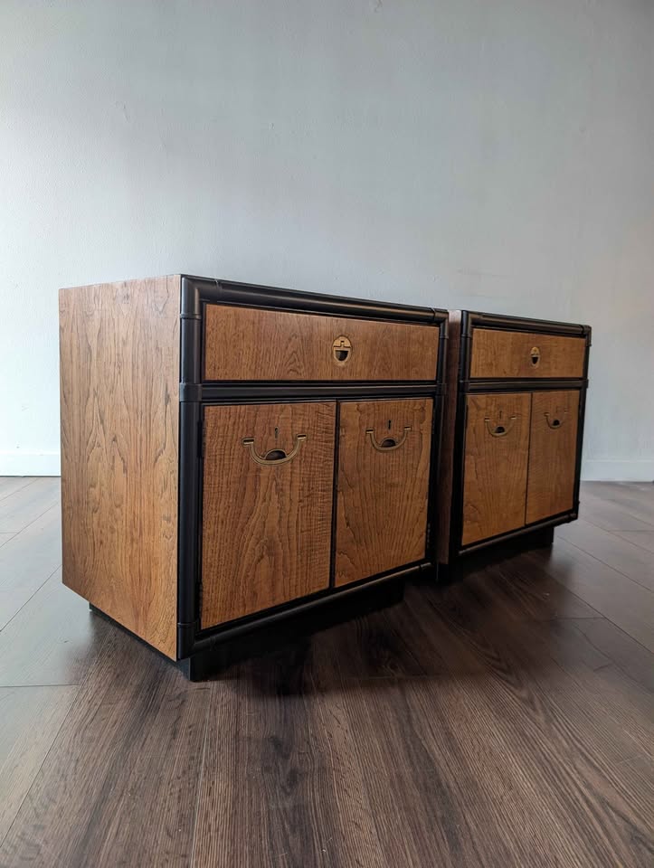 Pair of MCM Walnut Nightstands by Drexel