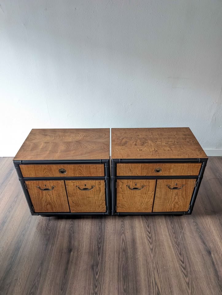 Pair of MCM Walnut Nightstands by Drexel