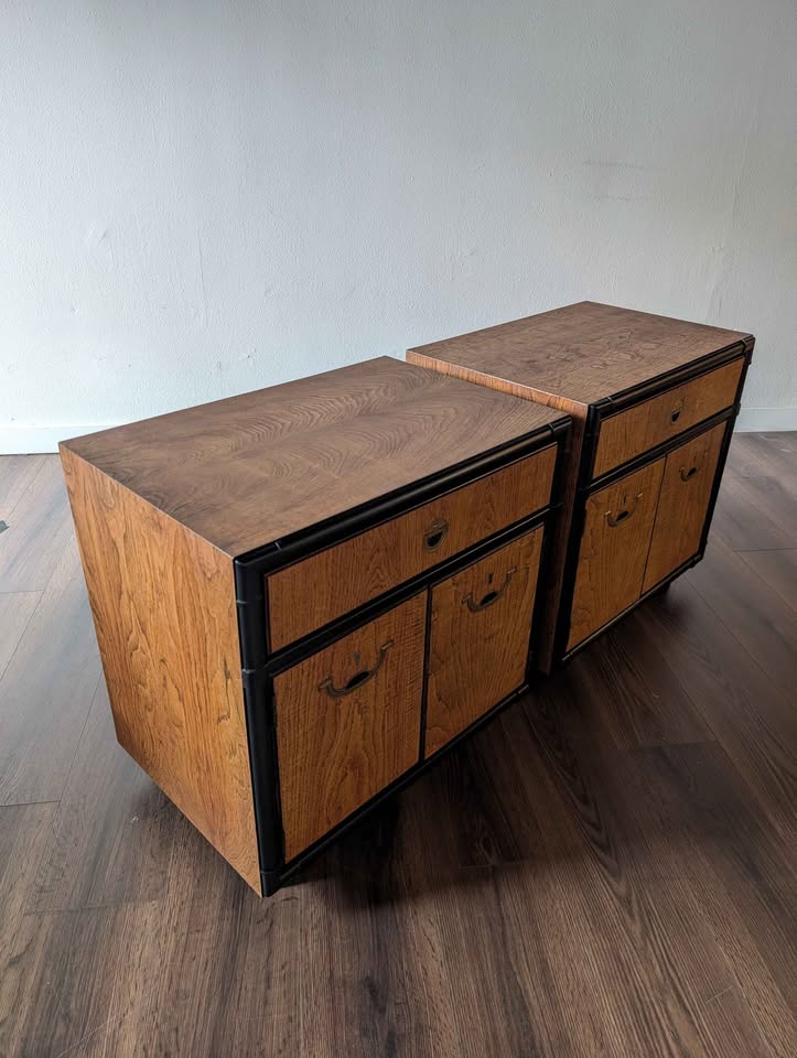 Pair of MCM Walnut Nightstands by Drexel