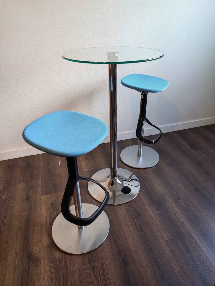 MCM Style 3 Piece Pub Table & Pair of Stools