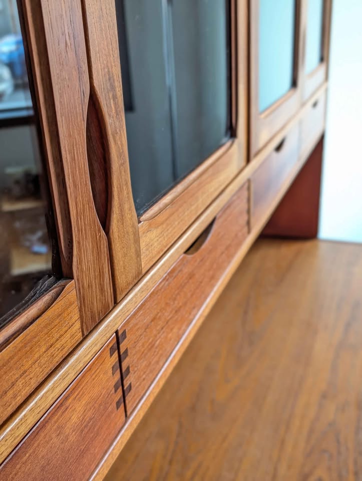 Danish Modern Teak China Hutch & Credenza by D Scan