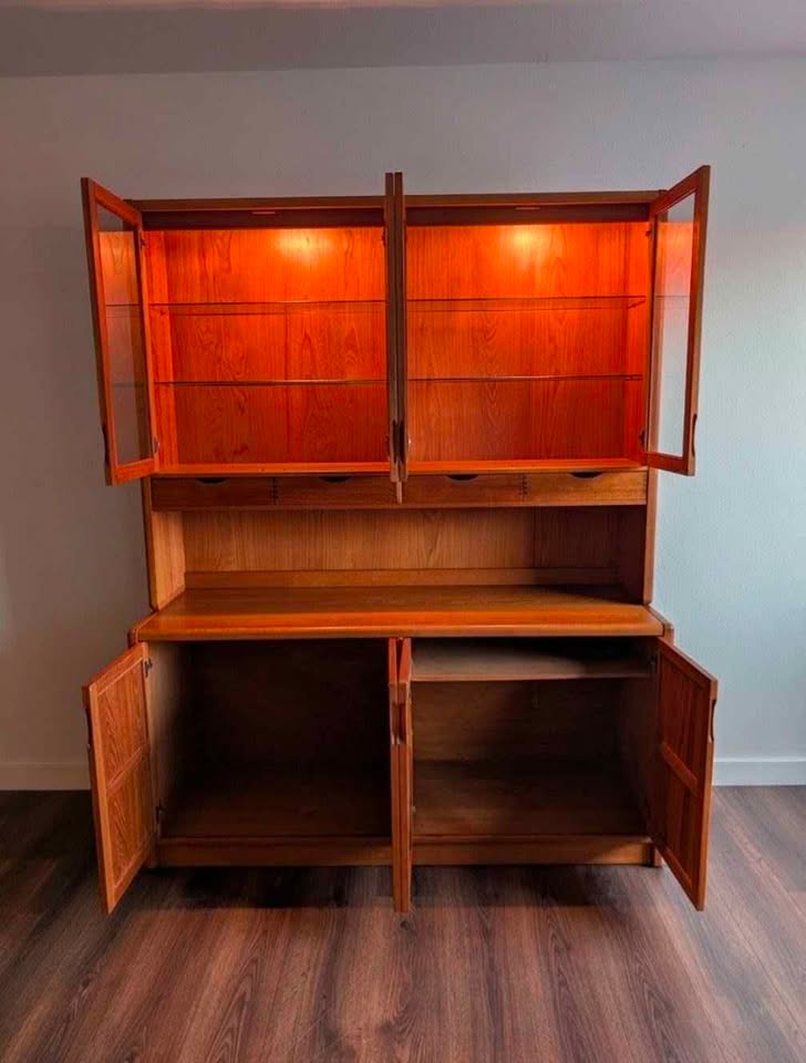 Danish Modern Teak China Hutch & Credenza by D Scan