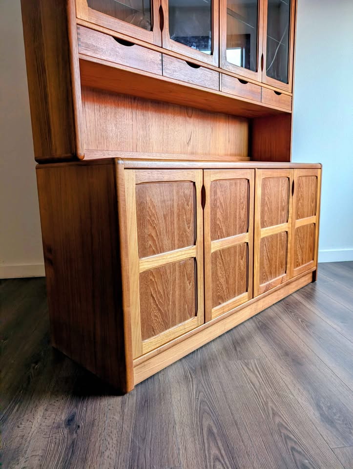 Danish Modern Teak China Hutch & Credenza by D Scan