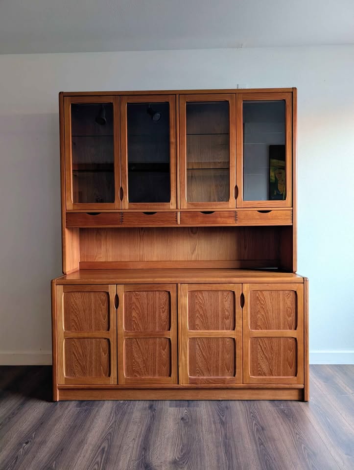 Danish Modern Teak China Hutch & Credenza by D Scan