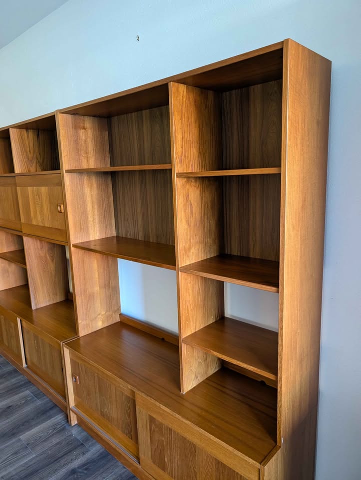 Danish Modern Domino Mobler Teak Record Player Credenzas