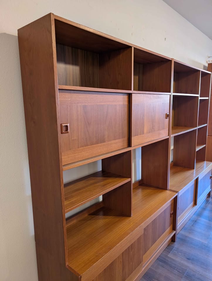 Danish Modern Domino Mobler Teak Record Player Credenzas
