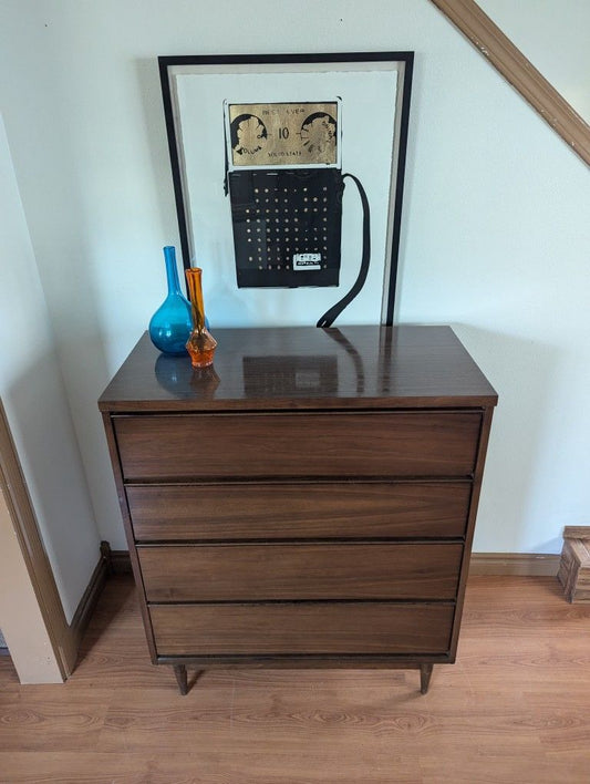 Mid Century Modern 4 Drawer Highboy Dresser by Broyhill