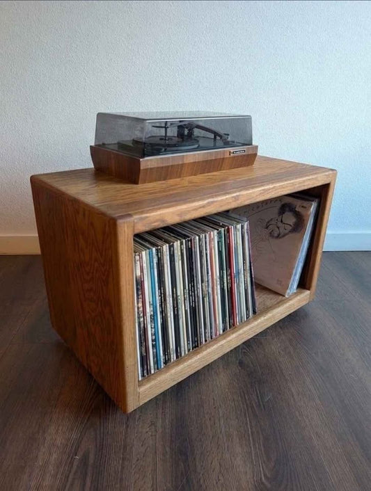 MCM Vintage Record Player Stand & Vinyl Storage