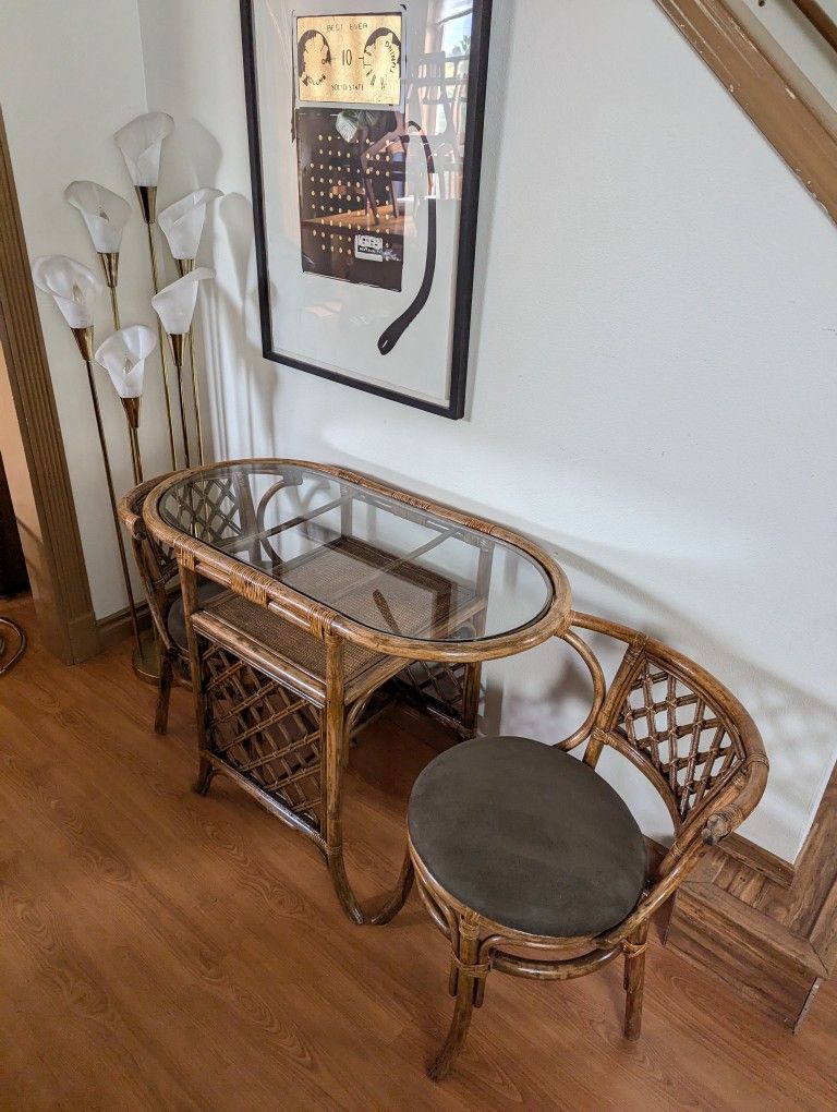 Bamboo & Rattan Boho Honeymoon Breakfast Dining Table
