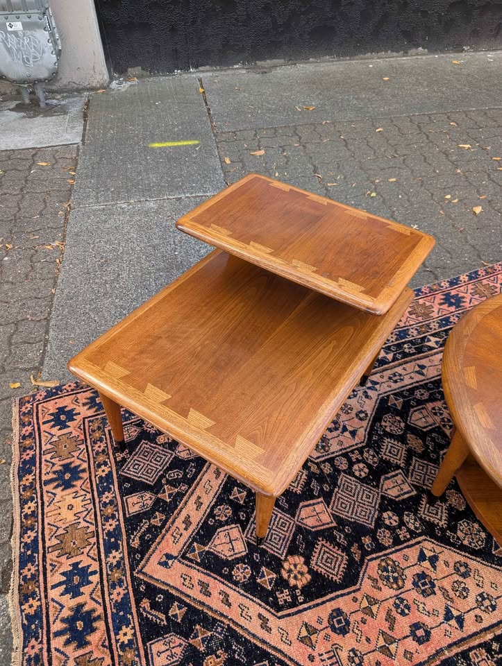 Gorgeous Set of Vintage MCM Lane Acclaim Walnut & Elm Living Room Tables