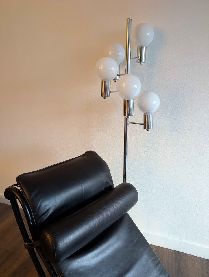 MCM Vintage Cascading 5 Bulb Sonneman Style Chrome Floor Lamp