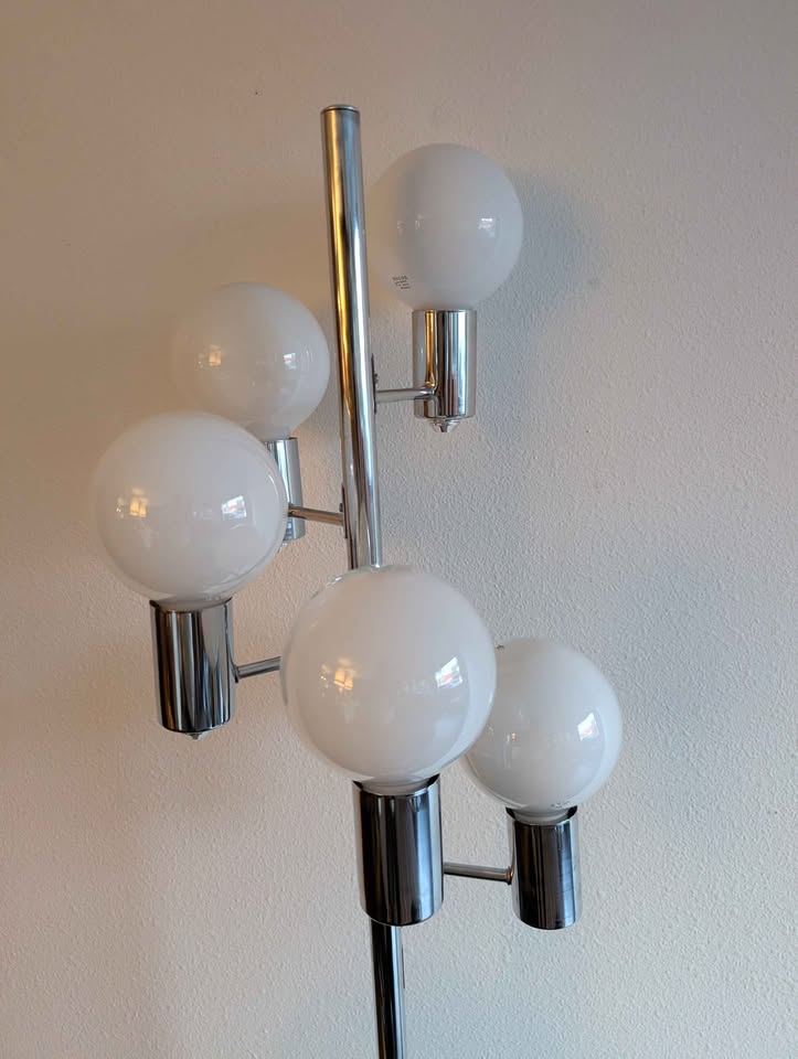 MCM Vintage Cascading 5 Bulb Sonneman Style Chrome Floor Lamp
