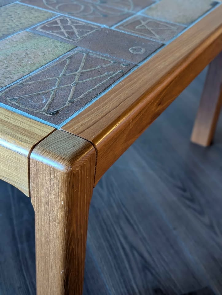 Danish Modern Teak Tile Top Coffee Table