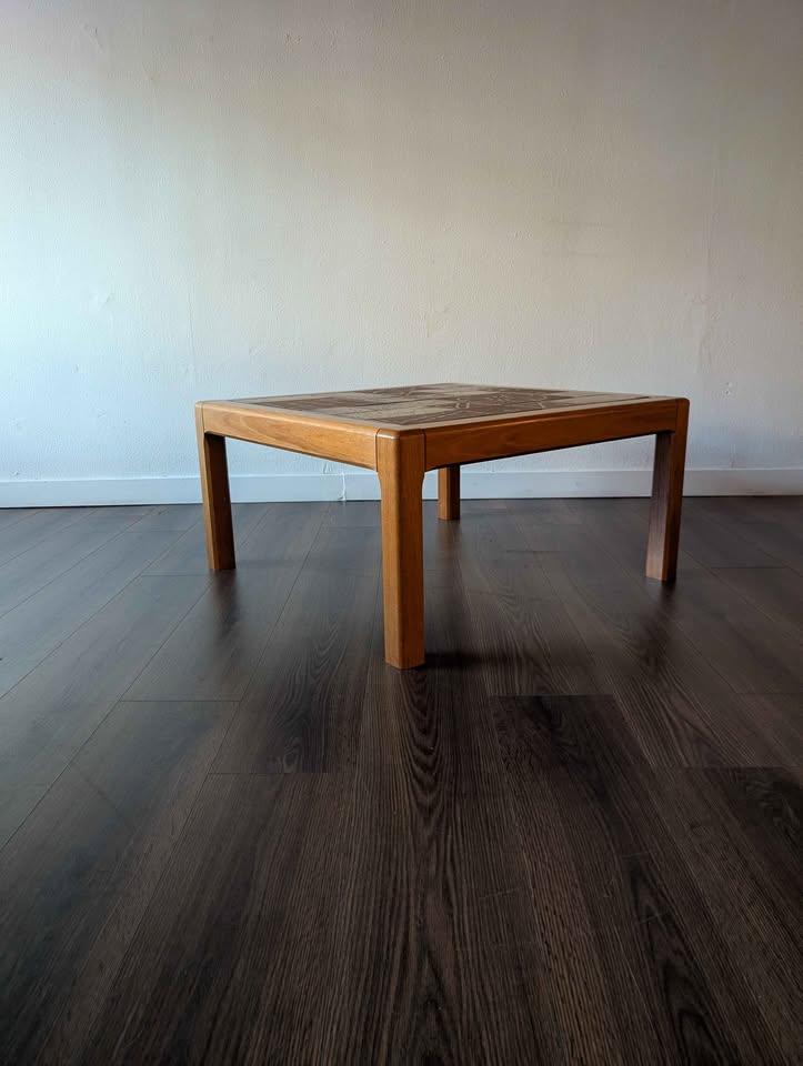 Danish Modern Teak Tile Top Coffee Table