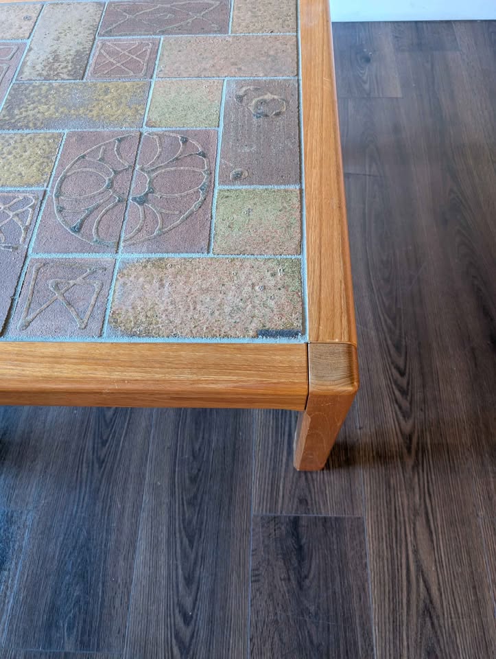 Danish Modern Teak Tile Top Coffee Table