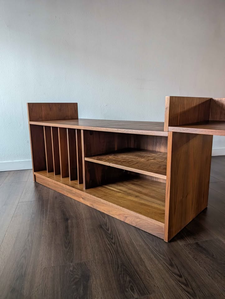MCM Modular Scandinavian Walnut Record Player Credenza