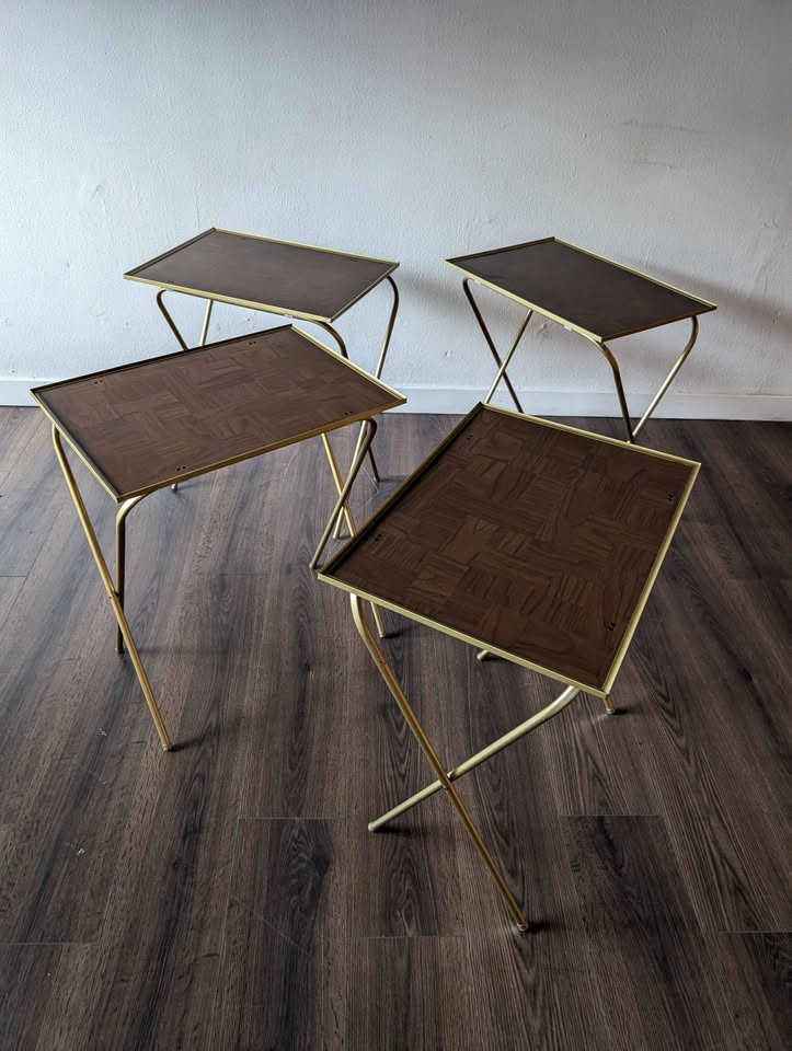 Set of 4 MCM TV Folding Trays
