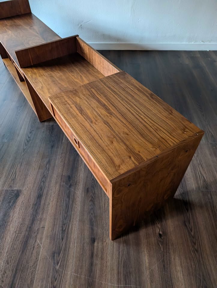 MCM Modular Scandinavian Walnut Record Player Credenza