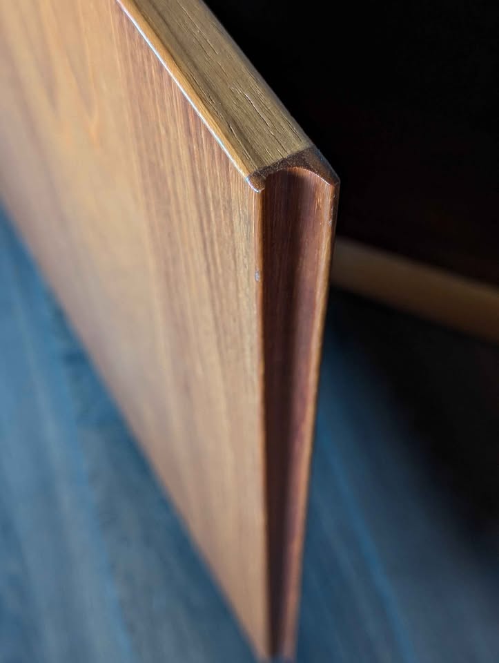 Danish Modern Teak Record Player Credenza & Vinyl Storage