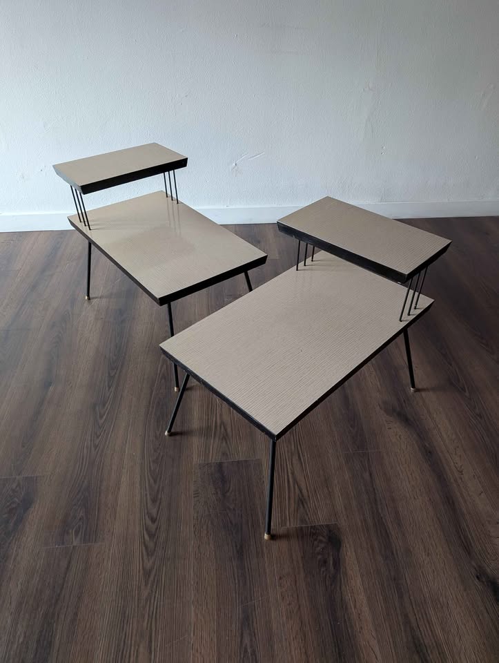 Pair of MCM Laminate Top Step Tables