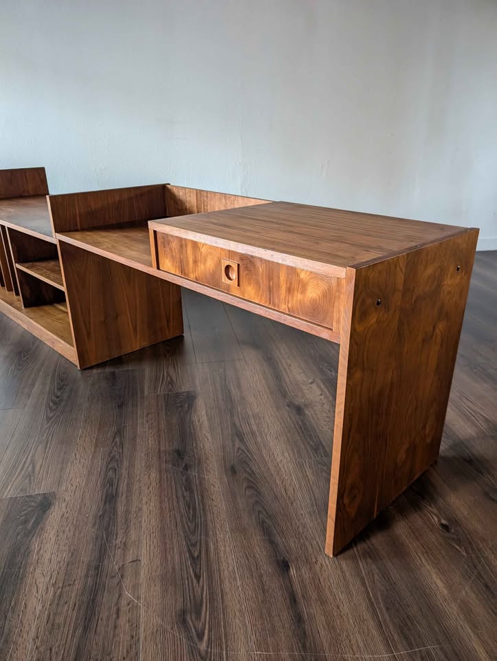 MCM Modular Scandinavian Walnut Record Player Credenza