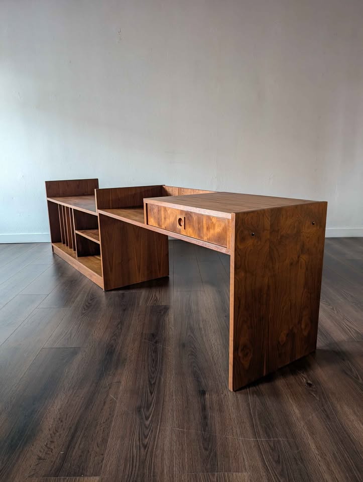 MCM Modular Scandinavian Walnut Record Player Credenza