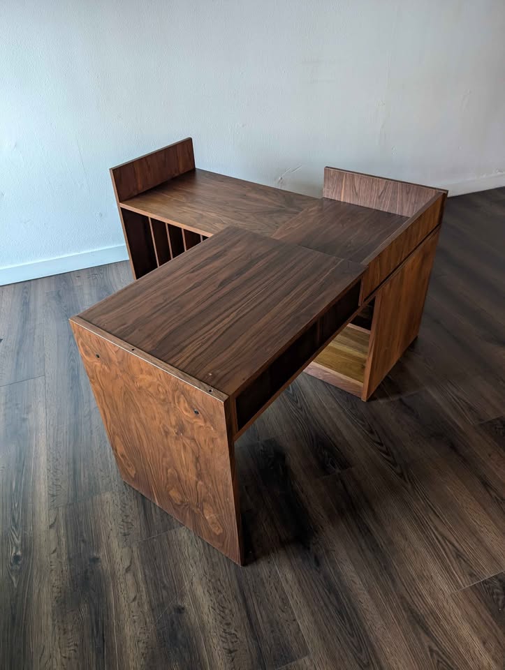 MCM Modular Scandinavian Walnut Record Player Credenza