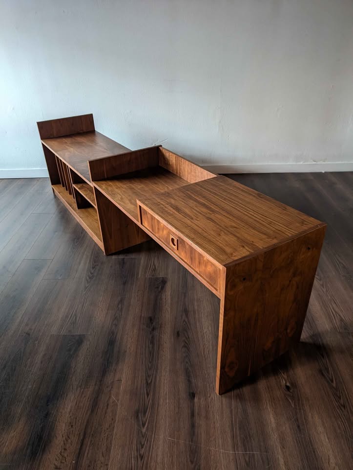 MCM Modular Scandinavian Walnut Record Player Credenza