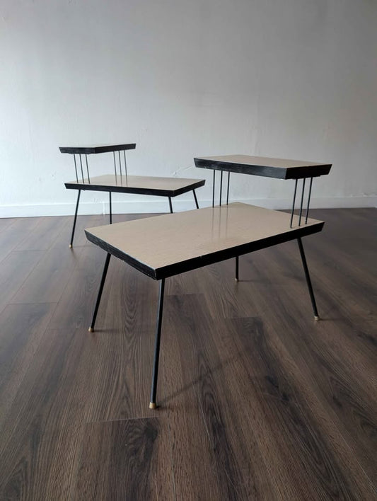 Pair of MCM Laminate Top Step Tables
