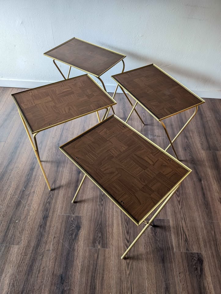 Set of 4 MCM TV Folding Trays
