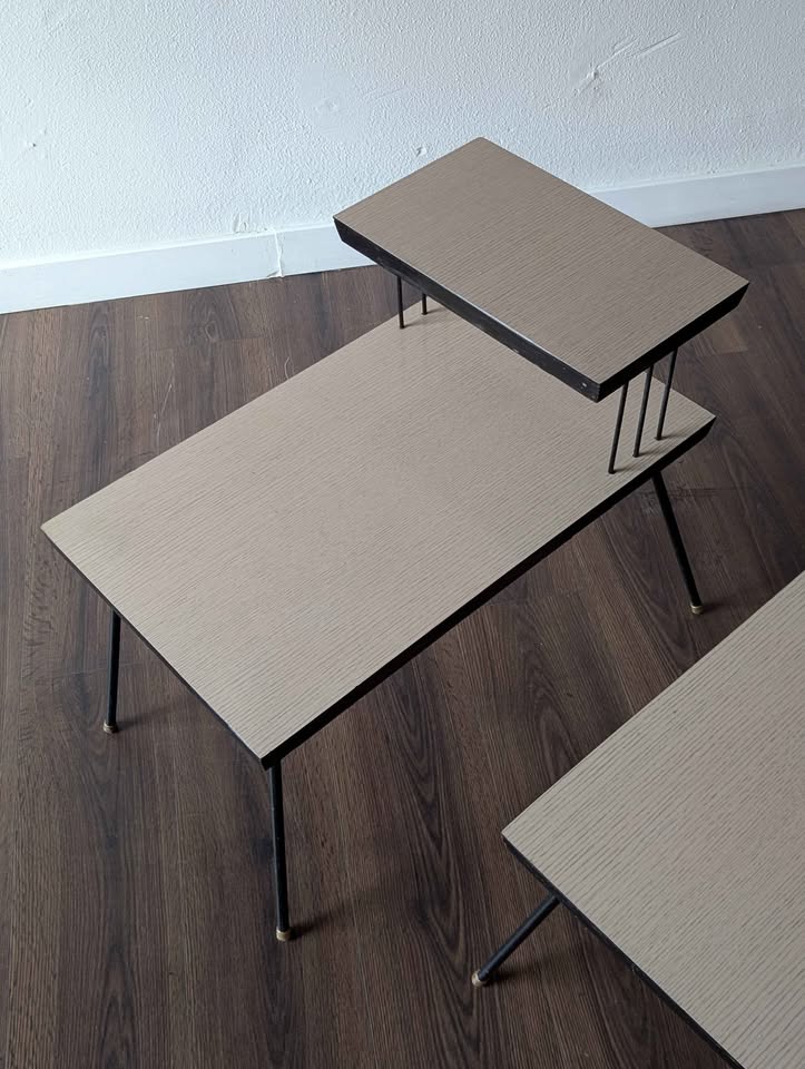 Pair of MCM Laminate Top Step Tables