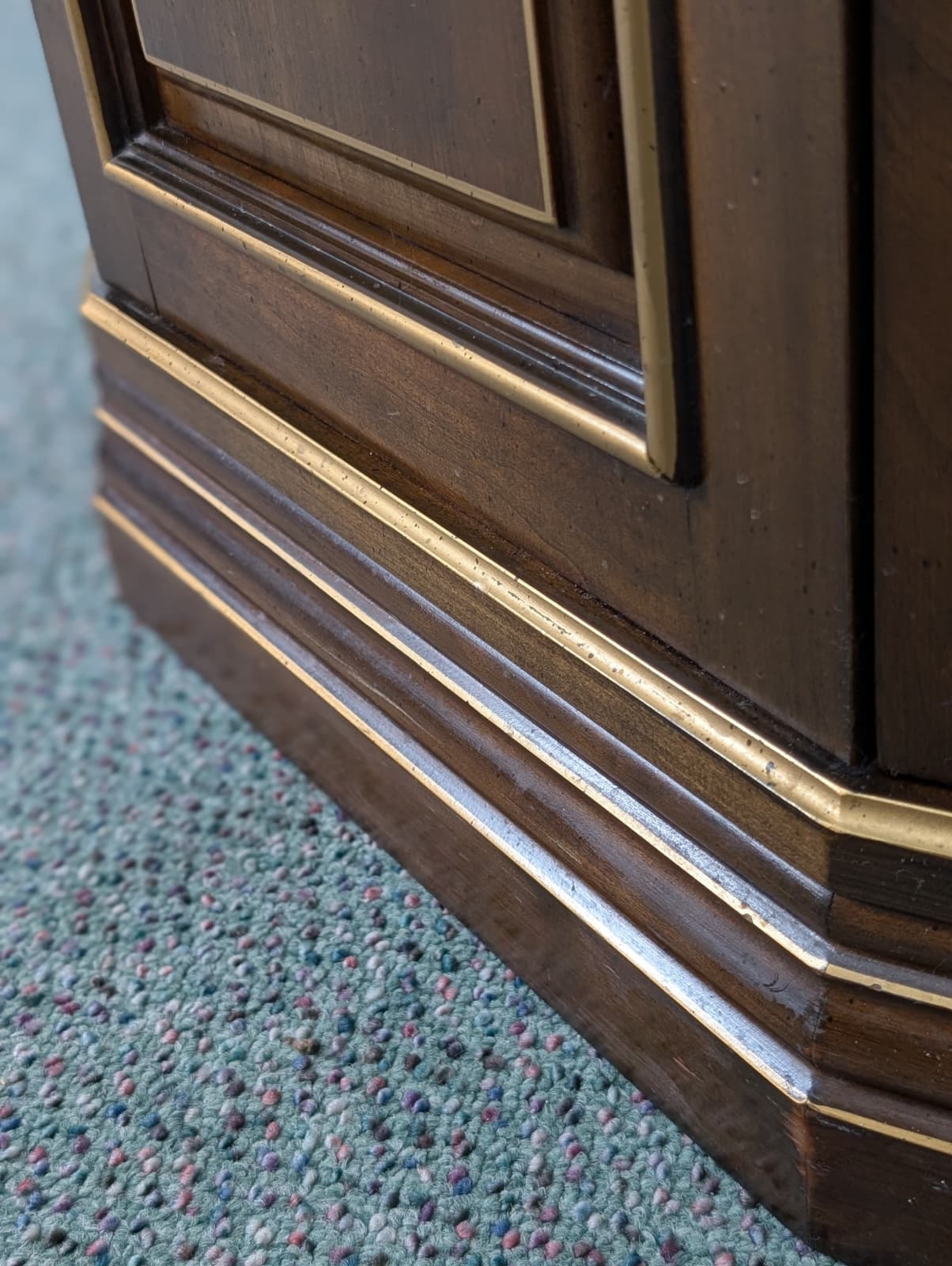 Mid Century Vintage Slim Walnut Entry Storage Table by Jasper Cabinet Co