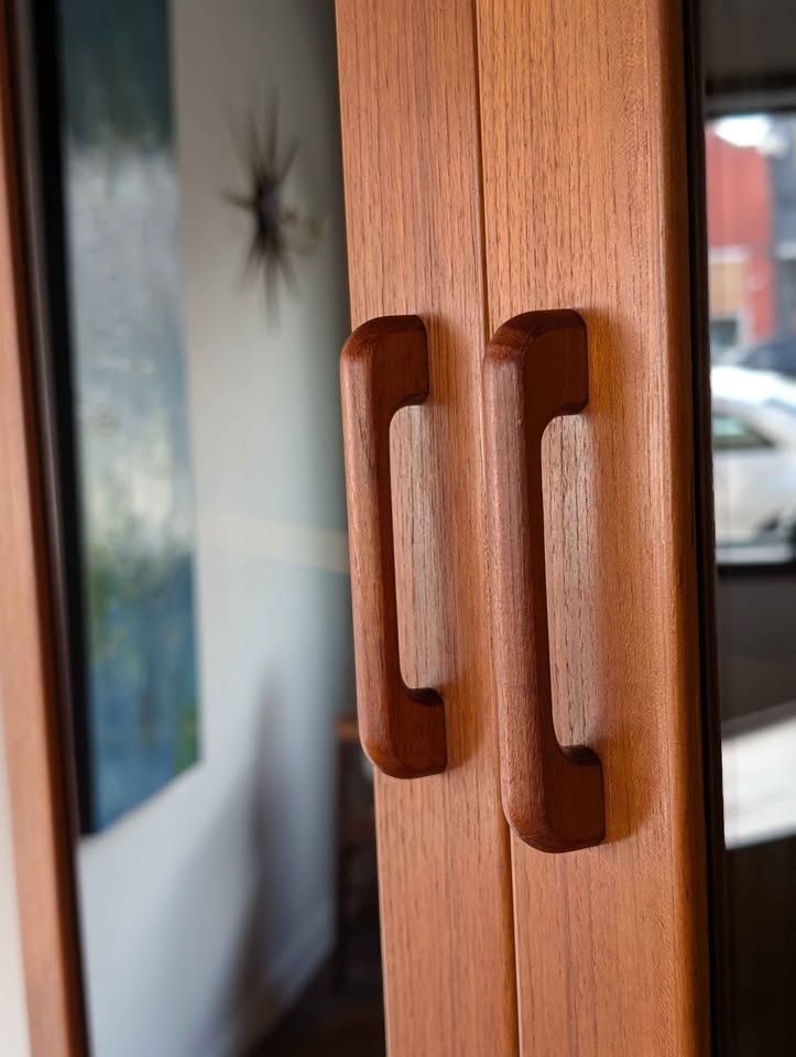 Danish Modern MCM Teak China Hutch Cabinet