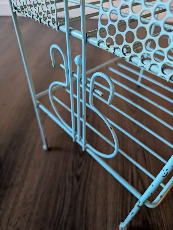 Vintage MCM Metal Record Player Stand & Vinyl Storage