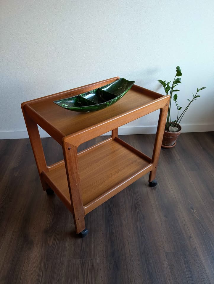 Danish Modern MCM Teak Bar Cart
