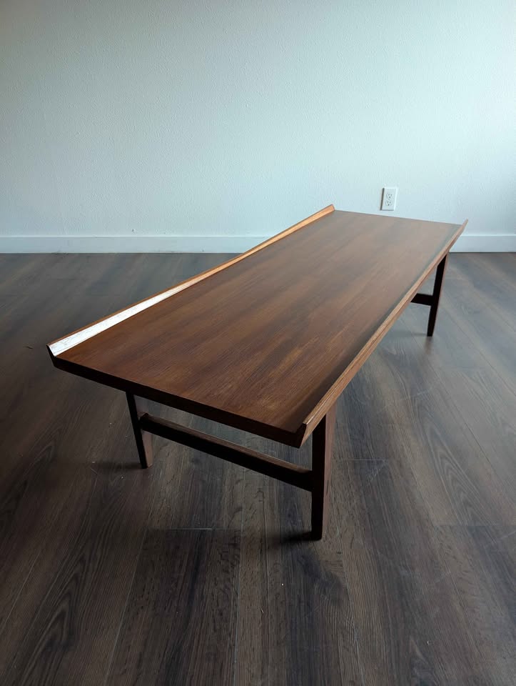 MCM Walnut Surfboard Coffee Table by Lane