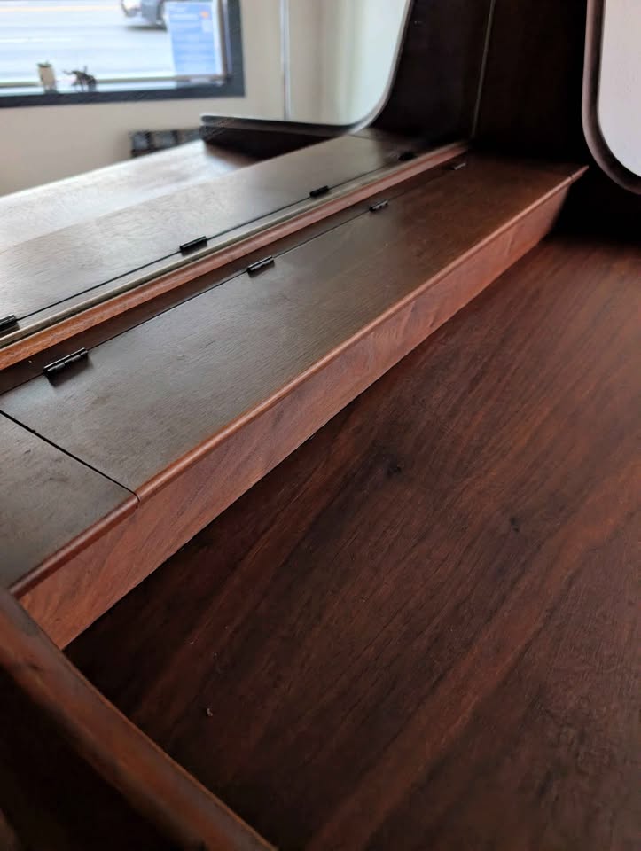 MCM Mirrored Walnut Highboy by Dillingham