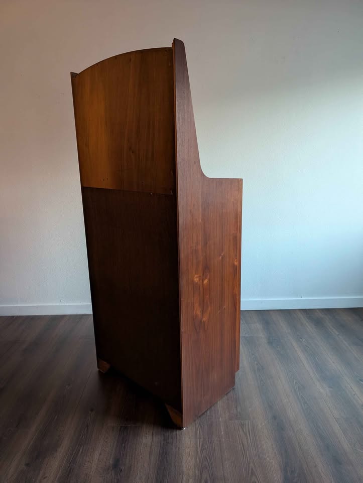MCM Mirrored Walnut Highboy by Dillingham