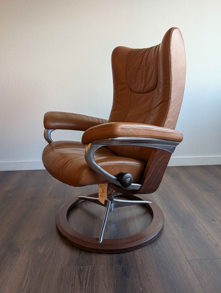 His & Hers Ekornes Stressless Wing Recliners