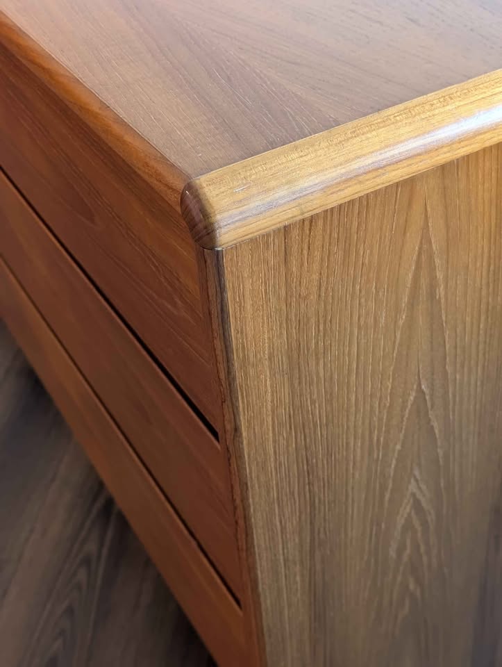 Danish Modern Teak 6 Drawer Lowboy Dresser