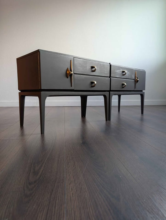 MCM Pair Nightstands Amazing Hardware