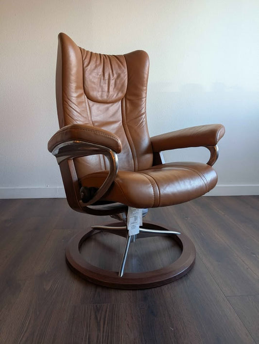 His & Hers Ekornes Stressless Wing Recliners